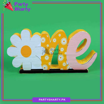 ONE Thermocol Standee For Flower Theme Based First Birthday Celebration and Party Decoration